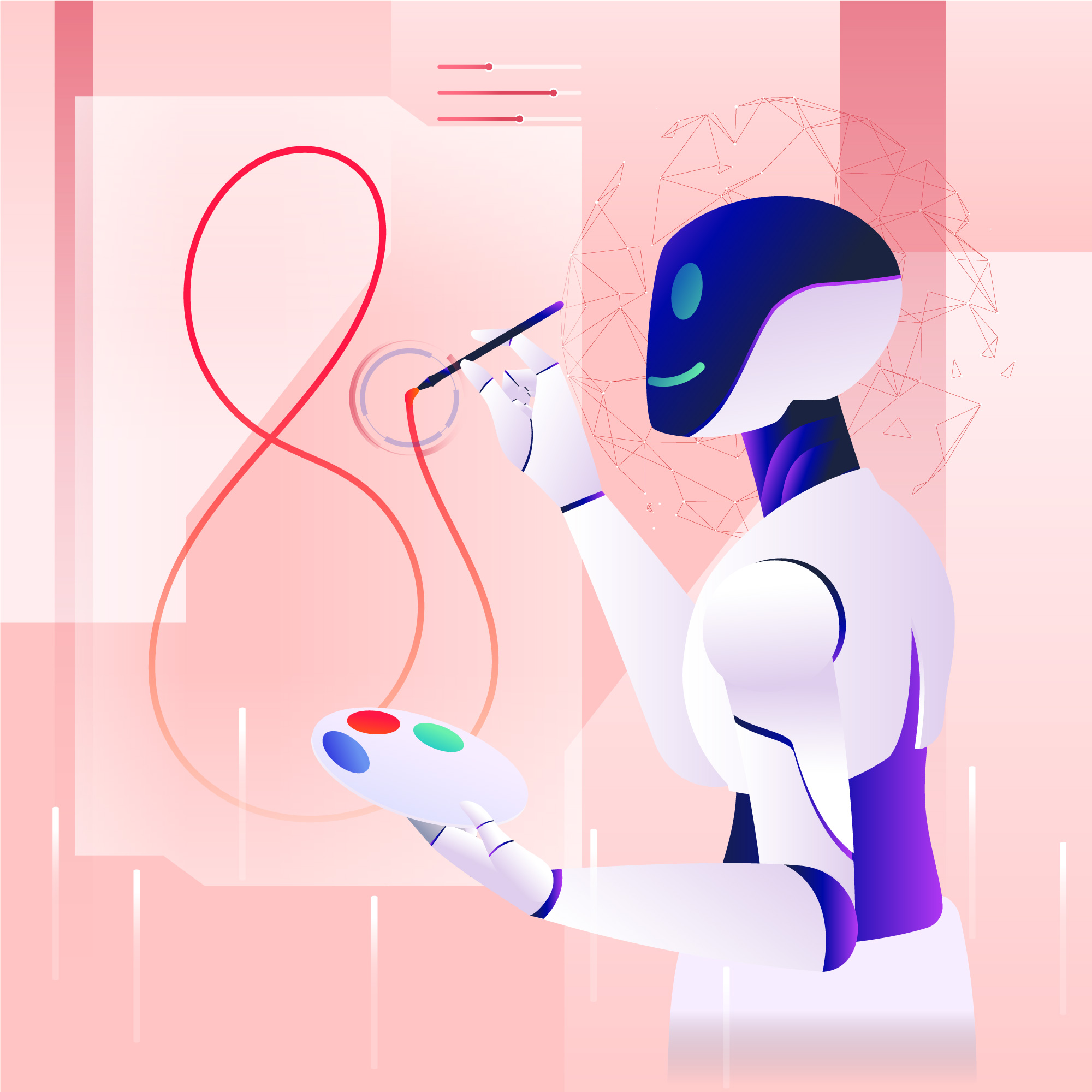 An AI robot verifying and refining model outputs